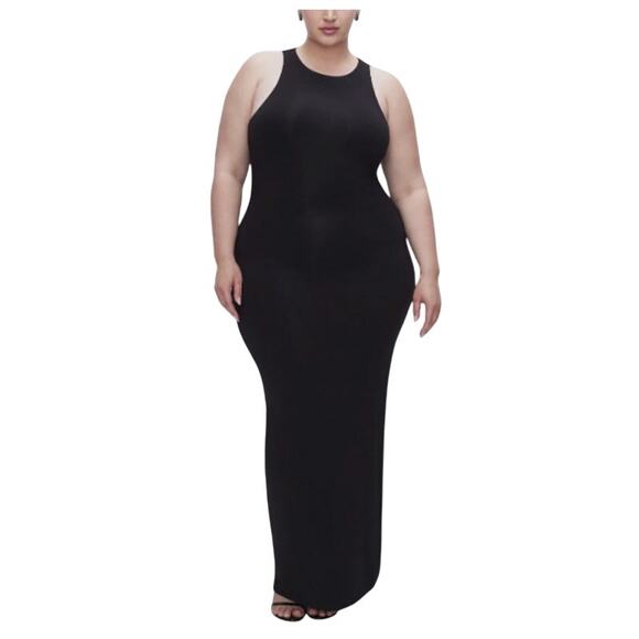 Good American 3XL Plus Black Super Stretch Tank Maxi Dress Sleeveless *flaw - Picture 1 of 11